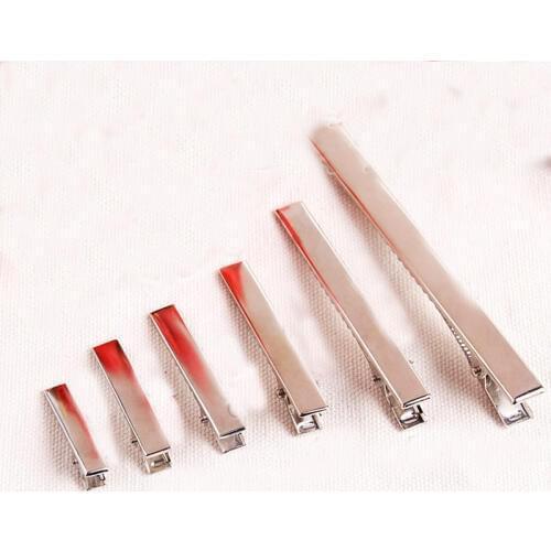 30PCS/Lot High Quality 3.2-5.5cm Silver-Color Black Hair Clips Flat Barrettes Iron Hairpins DIY Hair Accessories For Women Girls
