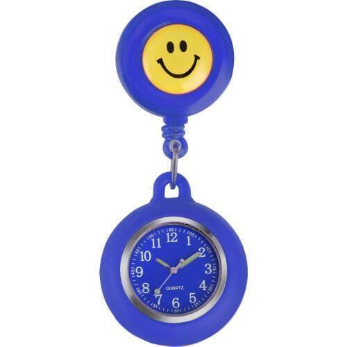 Yellow Smiling Pocket Watch Nurse Clock Silicone Luminous Pointers Women Pendant Watch nurse clock reloj de enfermera