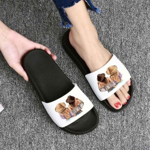 Best friends avatar Printing 2021 women slippers Ulzzang Harajuku Female Beach Shoes Slippers Ladies Shoes femme mujer