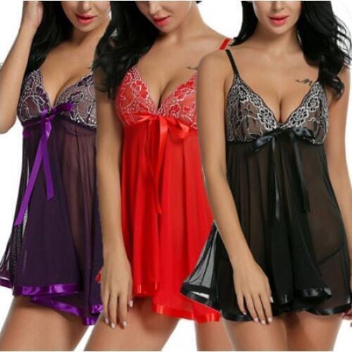 New Women Erotic Lingerie Lace Sexy-Lingerie Nightwear Underwear G-string Babydoll Suspenders Sleepwear Dress