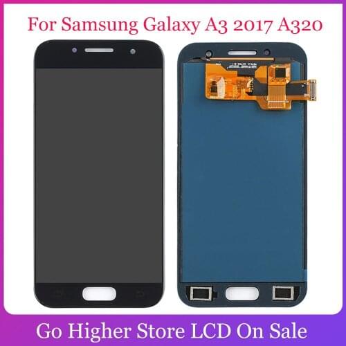 TFT LCD For Samsung Galaxy A3 2017 A320 Lcd A320M A320F LCD Display Touch Screen Digitizer Assembly Brightness Replacement
