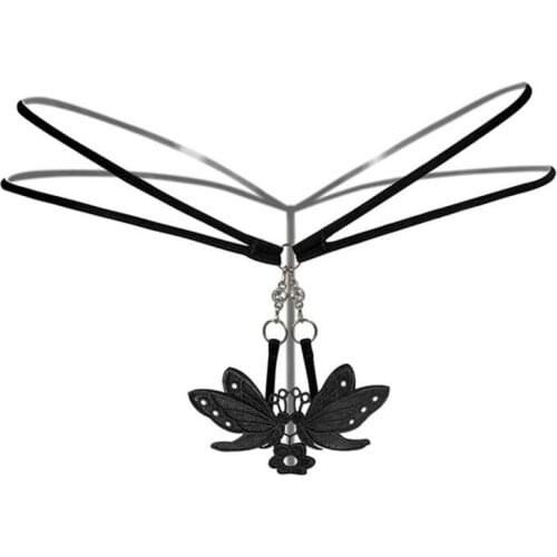 ZZIYEETTM 1pc New Arrival Women Sexy Beautiful Butterfly G-stringThongs Transparent Lace Low-Waist Hollow Panties