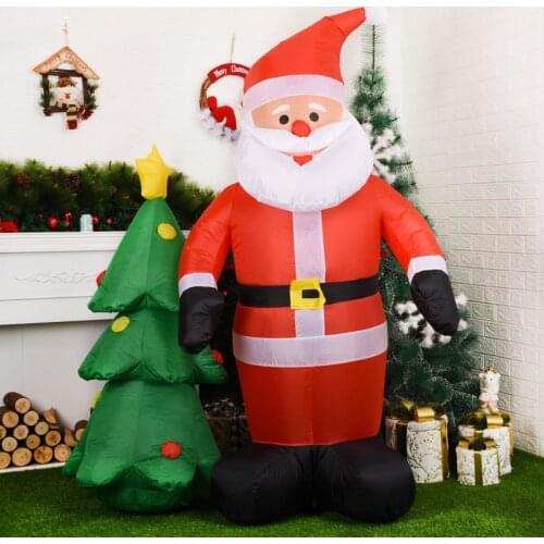 1.8m Large Santa Claus Inflatable Model Christmas Home Decoration Santa Claus LED Lights Party Decoration Outdoor Decoration