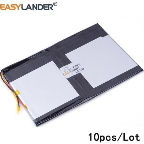 10pcs/Lot 3.4V 3000mAh 38110114 lithium Li ion polymer rechargeable battery For E-Book GPS Power bank nootbook laptop