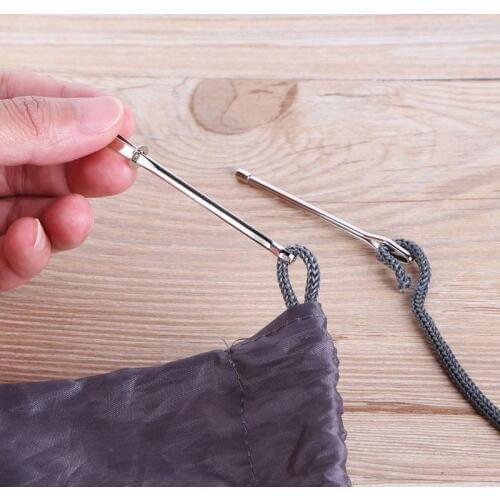 2pcs/set Stainless Steel Cited Clips Elastic Belt Wearing Rope Weaving Tool Wear Rope Wear Elastic Belt Sewing Accessories