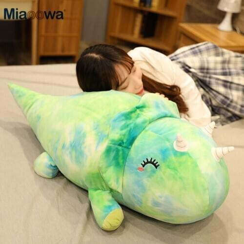 50-90cm Creative Big Plush Soft Triceratops Plush Toy Rainbow Dinosaur Doll Stuffed Sleep Pillow Kids Dragon Toy Birthday Gifts