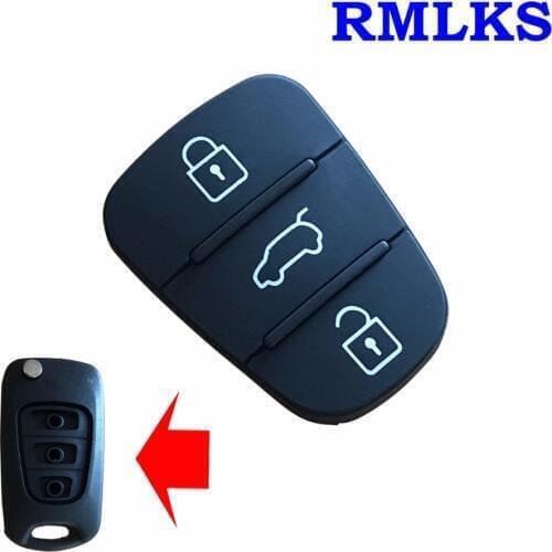 50pcs/Lot Replacement Rubber Button Pad For Hyundai Solaris Accent Tucson l10 l20 l30 For Rio Ceed Flip Remote Car Key Shell