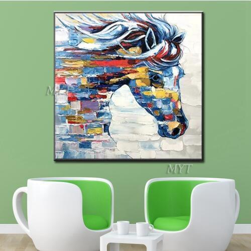 Many Beautiful Colors Horse Abstract Modern Oil Painting On Canvas Wall Painting For Live Room Home Decoration HandPainted