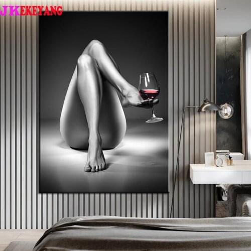 Full Square Round Diamond Embroidery DIY Diamond Painting Woman Wine Glass Cross Stitch kit mosaic Y4537