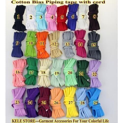Free shipping-100% cotton Bias Piping, Bias piping tape with cord, size:12mm,DIY making,sewing home textile bedding Piping tape
