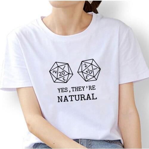Yes, They're Natural T Shirt Women Cotton Harajuku Tshirt Women Shrot Sleeve Loose Camiseta Mujer Black Tee Shirt Femme T-shirt