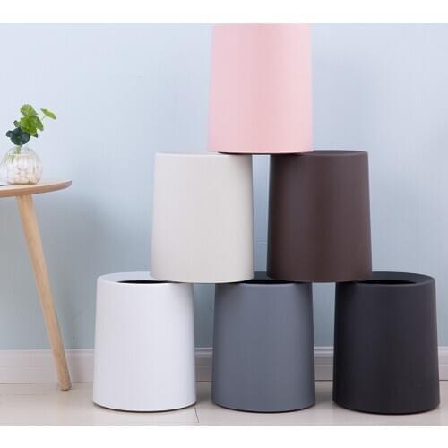Double-layer Garbage Bin Without Lid Bedroom Kitchen Trash Can Nordic Plastic Matte Car Waste Basket Home Office Desk Dustbin