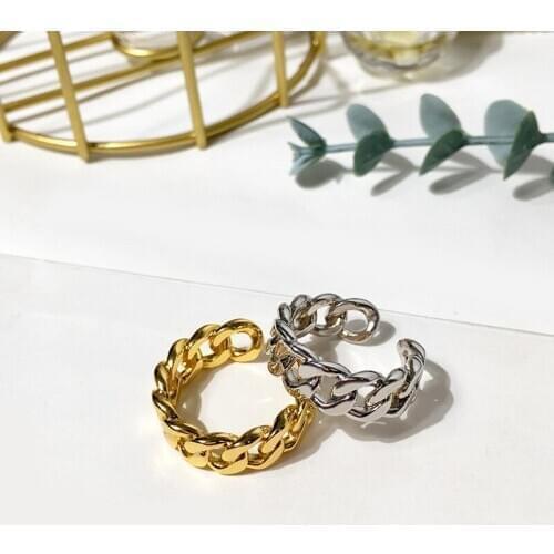Hangzhi 2020 new trend womens couple chain link retro handmade twisted geometric finger jewelry party gift