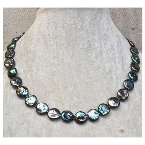 Fine Favorite Pearl Necklace Peacock Black Coin Freshwater Pearl Necklace Wedding Party Women Gift Handmade Smart Jewelry