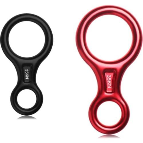 Hot Sale Aluminium Alloy Outdoor Rock Climbing 35KN 8 Shape Descender Carabiner Rope Slow Descent Device Widely Use