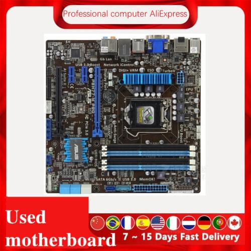 For ASUS P8H77-M PRO Computer Motherboard LGA 1155 DDR3 For Intel H77 P8H77 Desktop Mainboard SATA II PCI-E X16 Used