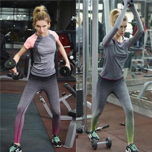 Girls leggings Fitness Outdoor patchwork Sweatpants fitness Jogging Gym Sexy Long capri leggings woman athletic pant 4 color