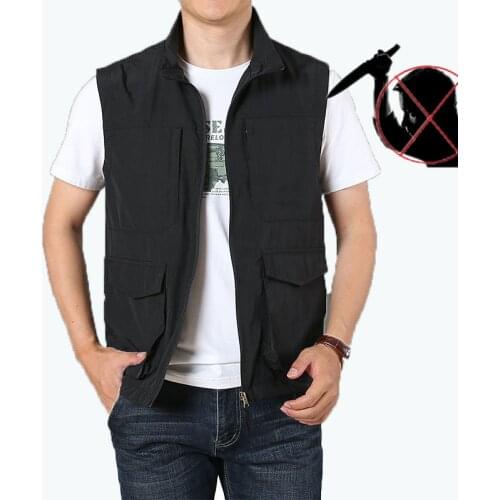 Summer self defense anti-hacking Mens vest security protection Plus Size military tactical anti-stab-cut soft hidden clothing 6X