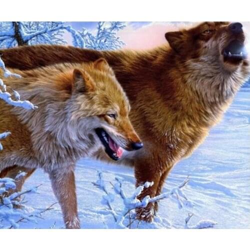 MaHuaf-W1431 winter wolves Paint By Number Kit Diy Acrylic Painting On Canvas cuadros decoracion for home decor