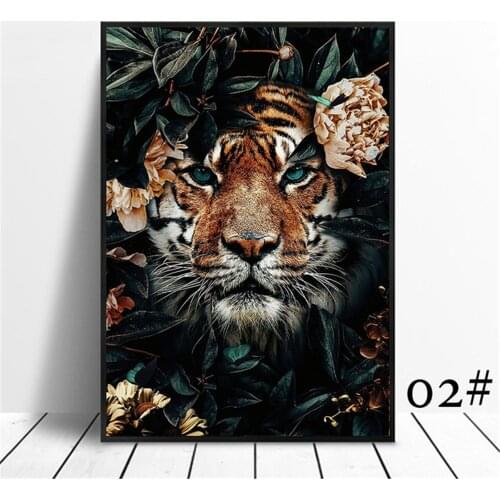 Animal Flower Lion Tiger Elephant Elk Orangutan DIY Cross Stitch Embroidery 11CT Kits Craft Needlework Set Cotton Sale
