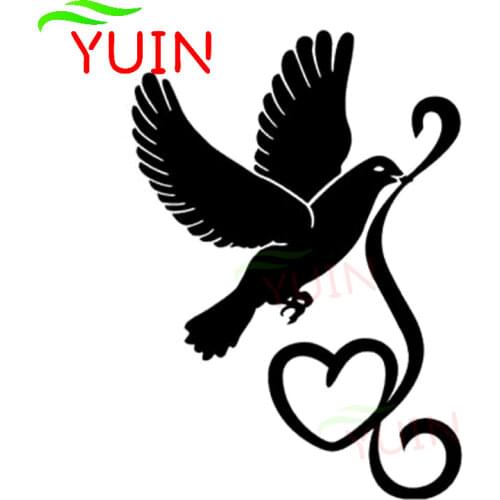 Pigeon Bird Love Heart Car Decals Fashion Body Decoration Personalized PVC Waterproof Sunscreen Stickers Can Be Customized Color