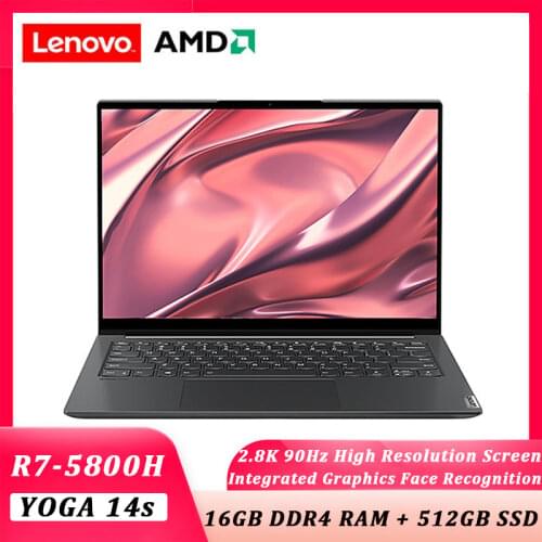 New Lenovo YOGA 14s 2021 AMD Ryzen 14inch full-screen light and thin laptop R7 5800H 16G/512G/2.8K 90Hz High refresh rate screen