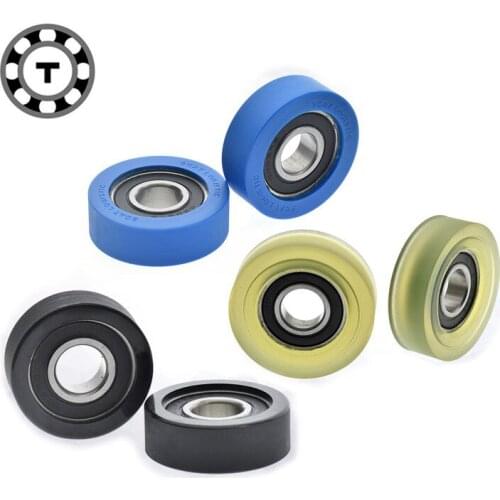 Flat shaped bearing pulley press pulley regulating wheel 6002 plastic inner diameter polyurethane PU soft glue PUd15