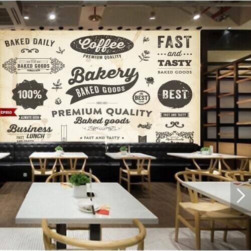 Custom 3D modern wallpaper, restaurant icon for the restaurant cafe bar background wall waterproof PVC wallpaper