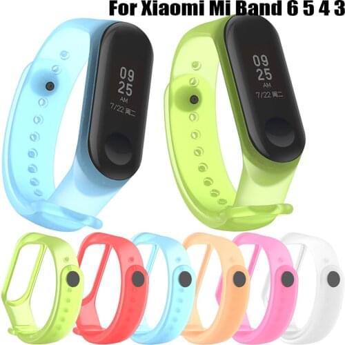 Transparent Strap For Xiaomi Mi Band 6 5 Smartwatch Band Accessories For Xiaomi Miband 4 3 Cool Wristband WatchStrap Bracelet