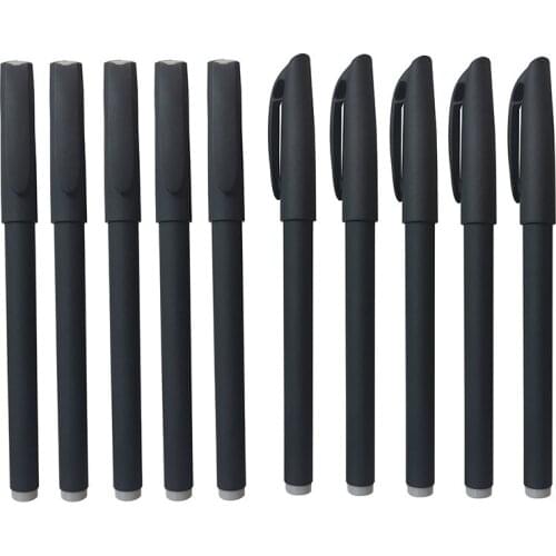 10 Pcs Gel Pen Shell PP Black Pen Cover Gel Pen Shel Automatic Disappearing Refill Calligraphy Practice Pen Student