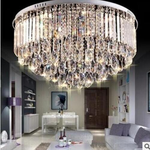 Led ceiling crystal lamp round lamps living room crystal luxury bedroom lamp LED lighting fixture led home ceiling lighting