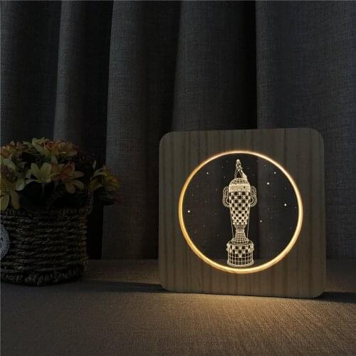 Trophy Cup 3D LED Arylic Night Lamp Table Light Switch Control Carving Lamp for Childrens Room Decorate Dropshipping