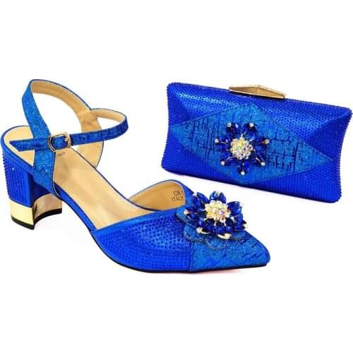 Spring rhinestone clutch all-match high-heeled thick-heeled sandals banquet dress all-match shoe bag set large size female sanda