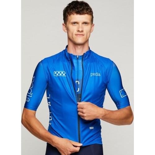 2021 Spring Autumn Pedla Men Blue Cycling Vest Rear Mesh Breathable Mtb Bike Jersey Lightweight Windproof Running Hiking Gilet