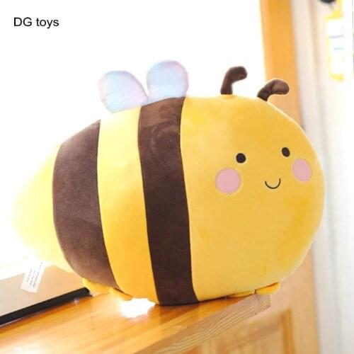 High Quality Soft Cartoon Bees White Duck Plush Pillow Stuffed Animals Bee Throw Pillow Room Decor Chair Cushion Kids Room Gift