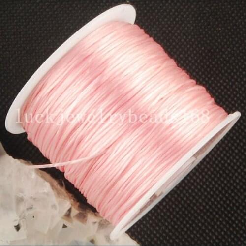 Free Shipping Women 1MM Pink Crystal Stretch Elastic Beading Cord 100M 1Pcs C3226