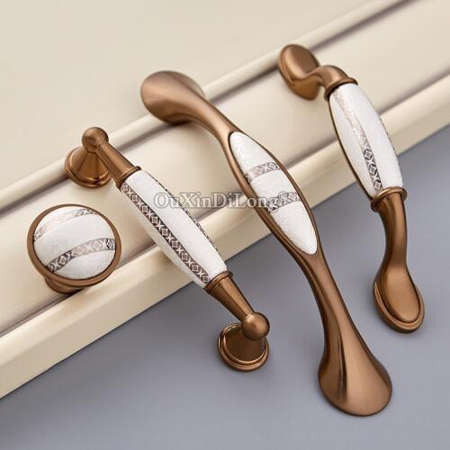 Elegant 10PCS European Ceramic Kitchen Cabinet Door Handles Cupboard Wardrobe Drawer Wine Cabinet Pulls Handles and Knobs