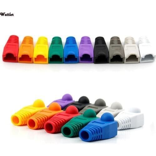 20Pcs/lot RJ45 Crimp Connector Rubber Boots Network Cable Ends Plugs CAT5 / 6 Plug Protection Head Cover Rubber Connector Guide