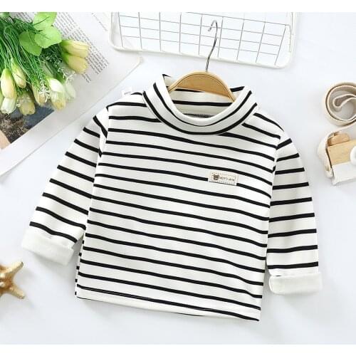 2021 Baby Snow Clothing Winter Warm Thicken Tops For Toddler Kids Boy Girl Blouses Velvet Warm Tee Shirts 9months -7years