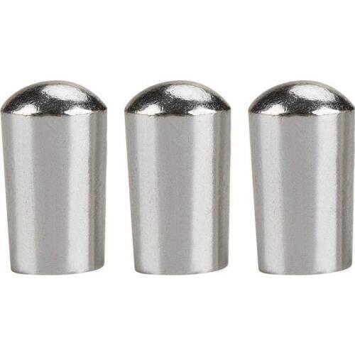 3Pcs Guitar Switch Tip, 3 Way Toggle Switch Knob Tip Cap Copper For Lp Epi Electric Guitar,Silver