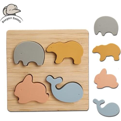 3D Cartoon Animal Puzzles Toys Silicone Jigsaw Puzzle Toys for Children Board Games Montessori Educational Toys Baby Blocks Gift