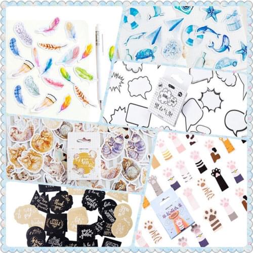 45pcs/pack Cute Boxed Decorative Stickers DIY Diary Notebook Decoration Paper Scrapbooking Stickers Gift 23 Styles Can Choose