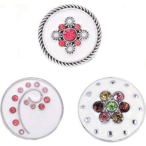 5pcs/lot New Snap Button Jewelry Colorful Bead Circle Round 18mm Snap Buttons Fit Snap Jewelry Bracelet Bangle Necklace Jewelry