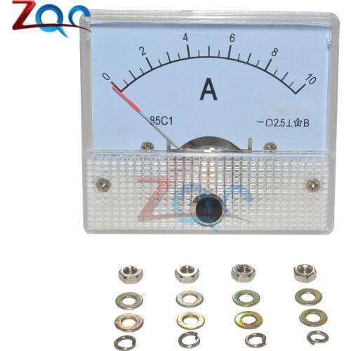 85C1 DC 0 -10A Analog Panel AMP Current Meter Meters Ammeter Gauge / DC 0 -5A Analog Panel AMP Current Meter Meters Ammeter