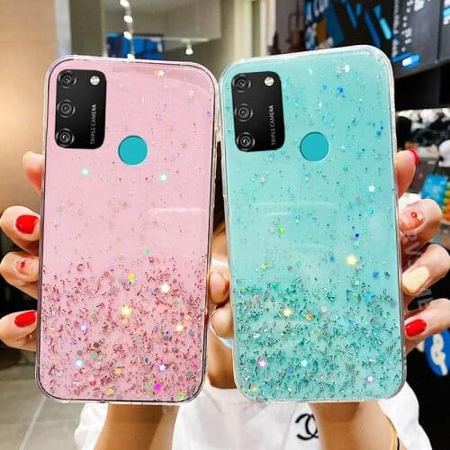 Glitter Star Diamond Case for HUAWEI Y6s Y5P Y6P Y7P Y8P Y5 Y6 Y7 Y9 Prime 2019 China Shiny Girls Clear Cover