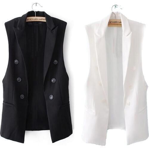 1pc Sleeveless Blazer Womens Men Casual double-breasted lapel vest sleeveless suit sleeve cardigan Fashion Outwear Coat C50