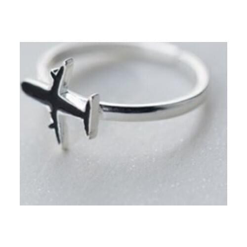 Large Vintage Black Airplane Rings For Women Men Charm Male Retro Gothic Jewelry Drop Shipping