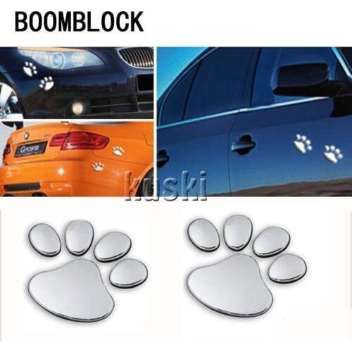 BOOMBLOCK 2pcs Car Styling Bear Paw 3D Cartoon Car Stickers For Ford focus 2 3 fiesta Mercedes w203 w204 benz nissan qashqai