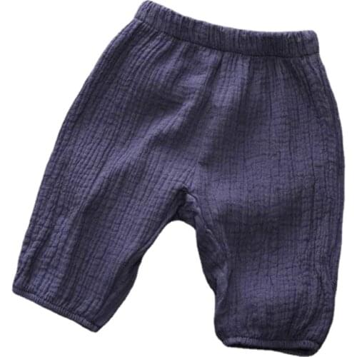 2021 Summer Clothing Cotton Linen Pants for Boys and Girls Boomer Casual Harem Pant Children Kids Clothes Calf Length Trousers
