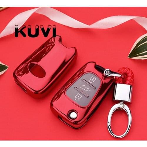 New TPU Car Key Case For Kia Ceed Picanto Sportage For Hyundai I30 Ix35 Car Key Case Smart holder cover keychain Car Keyring